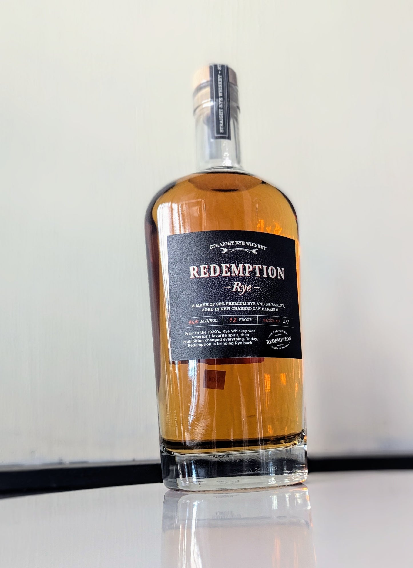 Redemption Straight Rye Whiskey